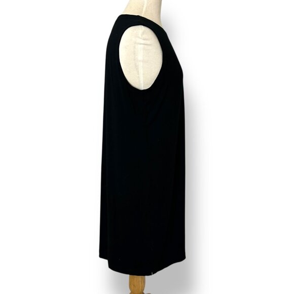 Eileen Fisher Viscose Jersey Sleeveless Dress/Tunic Black Crew neck Sz PL - Picture 4 of 6